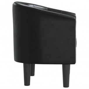 Fauteuil cabriolet noir similicuir