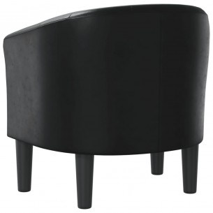 Fauteuil cabriolet noir similicuir