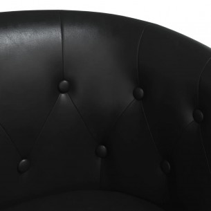 Fauteuil cabriolet noir similicuir