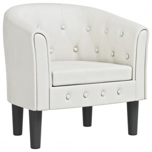 Fauteuil cabriolet blanc similicuir