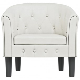 Fauteuil cabriolet blanc similicuir