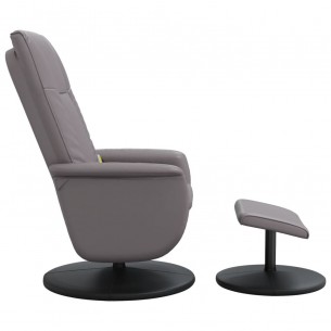 Fauteuil inclinable de massage avec repose-pied gris similicuir