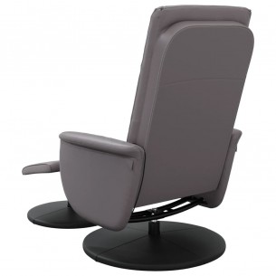 Fauteuil inclinable de massage avec repose-pied gris similicuir
