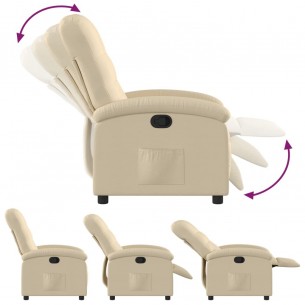 Fauteuil inclinable Crème Tissu