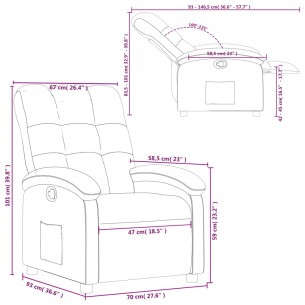 Fauteuil inclinable Noir Tissu