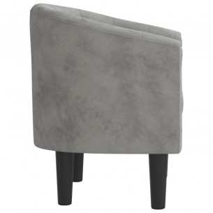 Fauteuil cabriolet gris clair velours