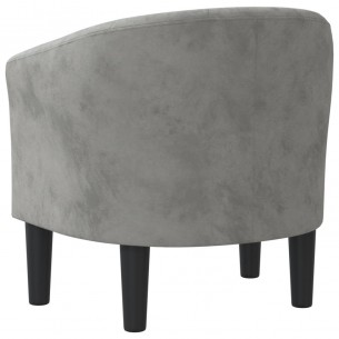 Fauteuil cabriolet gris clair velours