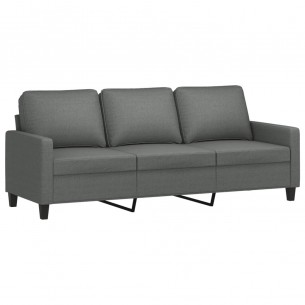 Canapé à 3 places Gris foncé 180 cm Tissu