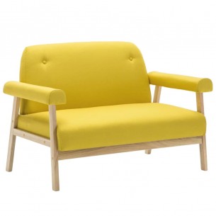 Canapé à 2 places Tissu Jaune