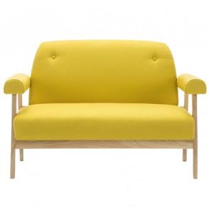 Canapé à 2 places Tissu Jaune