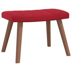 Chaise de relaxation avec repose-pied Rouge bordeaux Velours