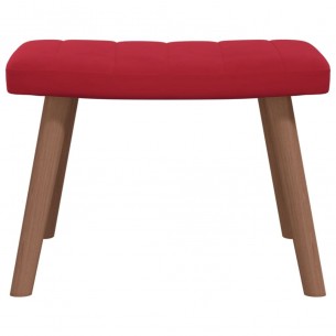 Chaise de relaxation avec repose-pied Rouge bordeaux Velours