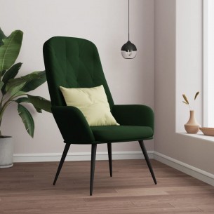 Chaise de relaxation Vert foncé Velours