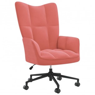 Chaise de relaxation Rose Velours