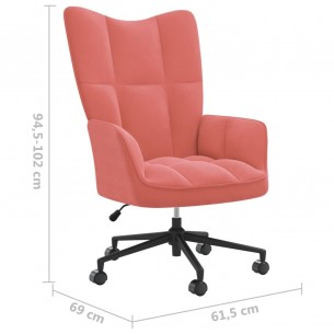 Chaise de relaxation Rose Velours