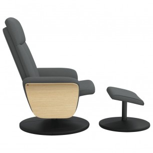 Fauteuil inclinable avec repose-pied gris foncé tissu