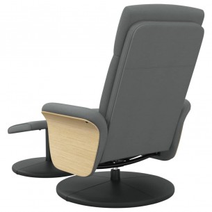 Fauteuil inclinable avec repose-pied gris foncé tissu