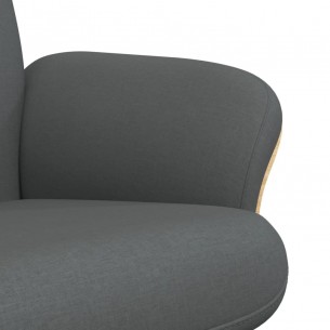 Fauteuil inclinable avec repose-pied gris foncé tissu
