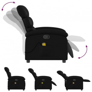 Fauteuil de massage inclinable Noir Similicuir