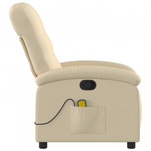 Fauteuil de massage inclinable Crème Tissu