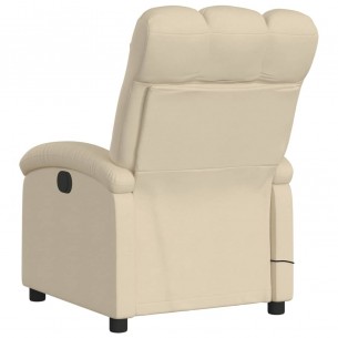 Fauteuil de massage inclinable Crème Tissu