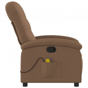 Fauteuil de massage inclinable Marron Tissu