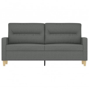 Canapé à 2 places Gris foncé 140 cm Tissu