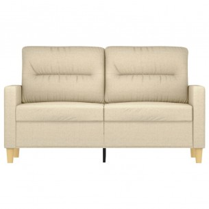 Canapé à 2 places Crème 120 cm Tissu