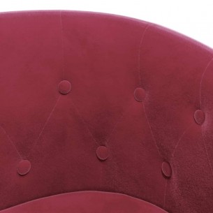 Fauteuil cabriolet avec repose-pied rouge bordeaux velours