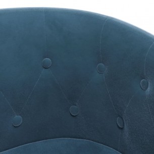 Fauteuil cabriolet avec repose-pied bleu foncé velours