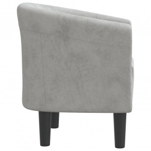 Fauteuil cabriolet gris clair velours