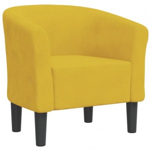 Fauteuil cabriolet jaune velours