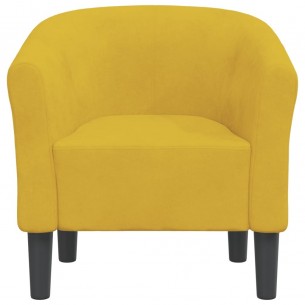 Fauteuil cabriolet jaune velours