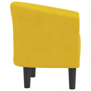 Fauteuil cabriolet jaune velours