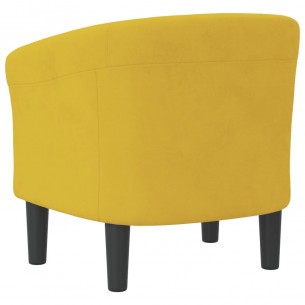 Fauteuil cabriolet jaune velours