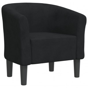Fauteuil cabriolet noir velours