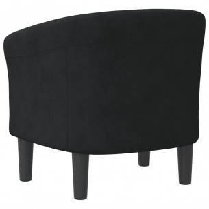 Fauteuil cabriolet noir velours