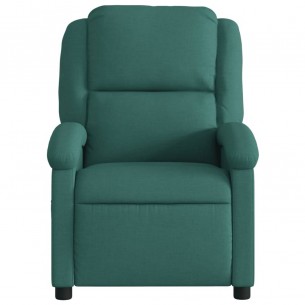 Fauteuil de massage inclinable Vert foncé Tissu