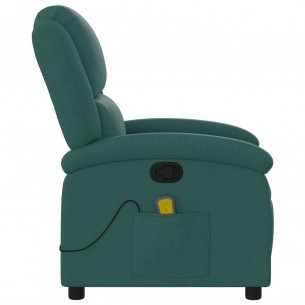 Fauteuil de massage inclinable Vert foncé Tissu