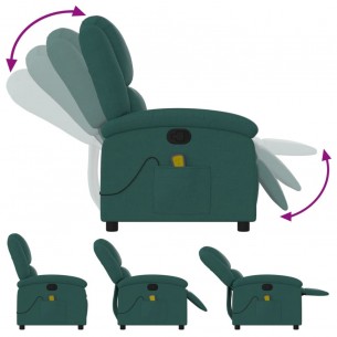 Fauteuil de massage inclinable Vert foncé Tissu
