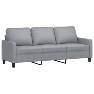 Ensemble de canapés 3 pcs avec coussins Gris clair Tissu