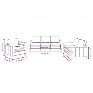 Ensemble de canapés 3 pcs avec coussins Gris clair Tissu