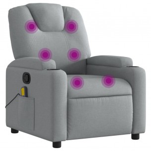 Fauteuil de massage inclinable Gris clair Tissu