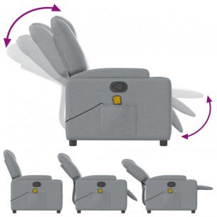 Fauteuil de massage inclinable Gris clair Tissu