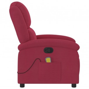 Fauteuil de massage inclinable rouge bordeaux velours