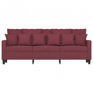 Canapé à 3 places Rouge bordeaux 180 cm Tissu