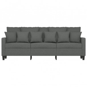 Canapé à 3 places Gris foncé 180 cm Tissu