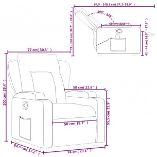Fauteuil inclinable Noir Similicuir