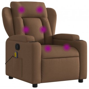 Fauteuil de massage inclinable Marron Tissu