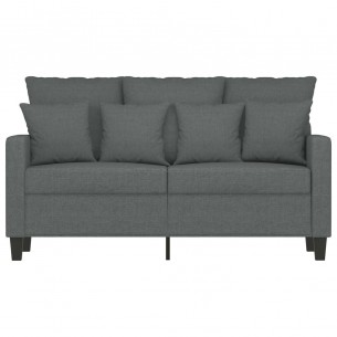 Canapé à 2 places Gris foncé 120 cm Tissu